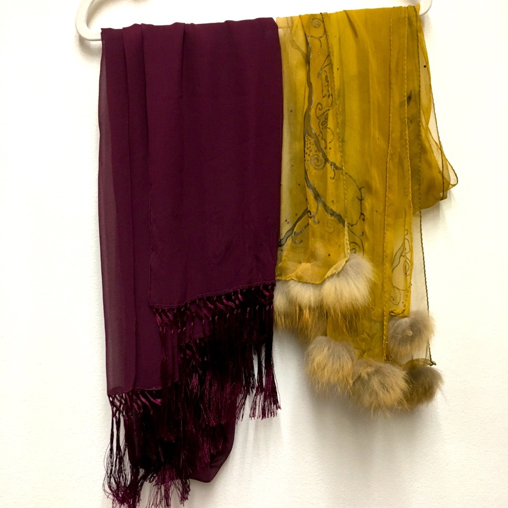 Kaire Tali Sheer Scarf Lightweight Art to Wear Artsy Lagenlook
